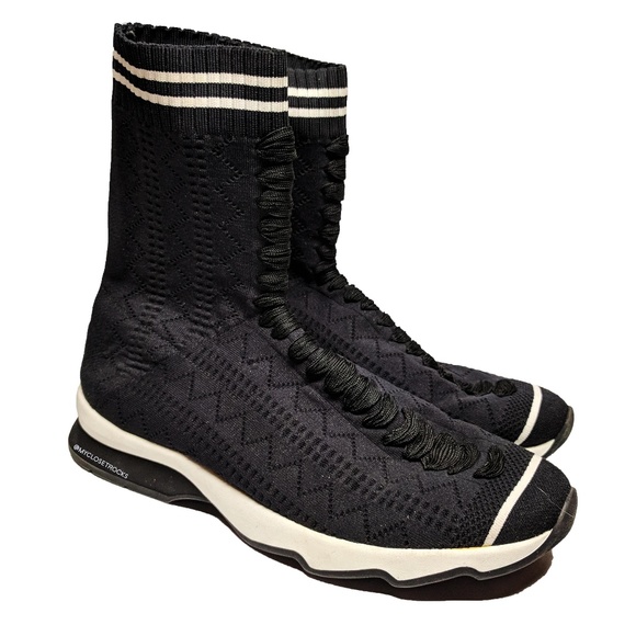 Fendi Shoes - SOLD Fendi Rockoko Black Knit Sneaker Boots